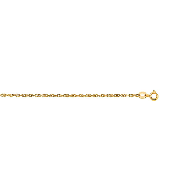 14K SOLID YELLOW GOLD Cable Chain Necklace 16-18 inch with Spring ring Clasp 
